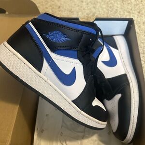 Royal blue and black Jordans